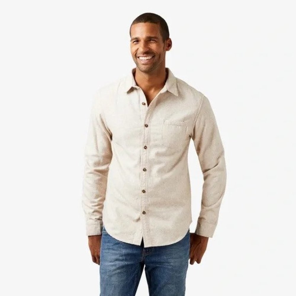 Rhythm. Cream Flannel / Button Down Shirt. Size XL.